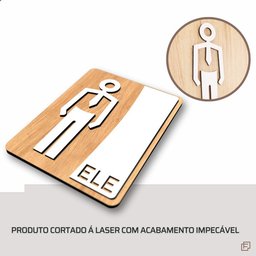 Placa de Banheiro Placas para Banheiro Feminino Masculino:branco - Ele 15x20 - 8