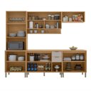 Ver imagem 4 de Cozinha Compacta Modulada 5 Peças 270cm 12 Portas e 2 Gavetas Colors Marrom Freijó/Cinza Niquel