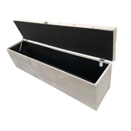 Recamier Puff Baú - Capitonê - Beira de Cama - 1,40 Cm - Bege Claro - 4