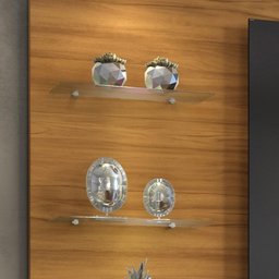 Painel Suspenso Para TV 1 Porta 4 Prateleiras Luz LED Sala de Estar - 7