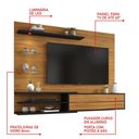 Ver imagem 5 de Painel Suspenso Para TV 1 Porta 4 Prateleiras Luz LED Sala de Estar