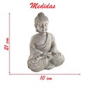 Ver imagem 2 de Escultura Decorativa Buda Meditando Ornamentação Zen Resina 21cm