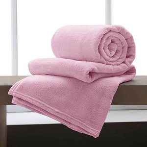 Manta Microfibra Home Design Cinta King Rosa Antigo