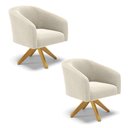 Ver imagem 1 de Poltrona Decorativa Giratória Ma30 Kit 2 Stella Bouclê D03 - D’Rossi