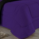 Ver imagem 2 de Kit Edredom Dupla Face + Jogo de Lençol Casal Viúva Nobre 7 Peças Malha 100% Algodão - Roxo /