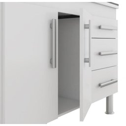 Balcão de Cozinha 100% MDF Flex 94 cm Amendoa/Branco - Mgm - 6