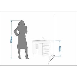 Balcão de Cozinha 100% MDF Flex 94 cm Amendoa/Branco - Mgm - 8