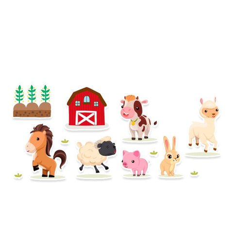 Adesivo Decorativo de Parede Infantil Fazendinha Fama Adesivos