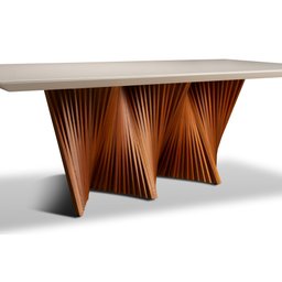 Mesa Atenas 06 Lugares 180cm X105cm Base Madeira Maciça Tampo com Vidro Off White - 3