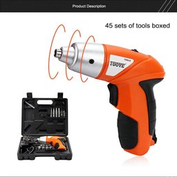 Furadeira Parafusadeira Elétrica Recarregável com 45 Peças - 1