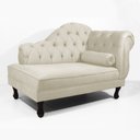 Ver imagem 1 de Recamier Sofá Divã Com Pés Retro 140X80 - Elã:Suede Bege