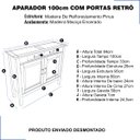 Ver imagem 2 de Balcão Buffet Cozinha Madeira Maciça Pinus Rustica 2 Portas Imbuia Aparador Sala Armário Organizador