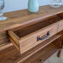 Ver imagem 3 de Balcão Buffet Cozinha Madeira Maciça Pinus Rustica 2 Portas Imbuia Aparador Sala Armário Organizador