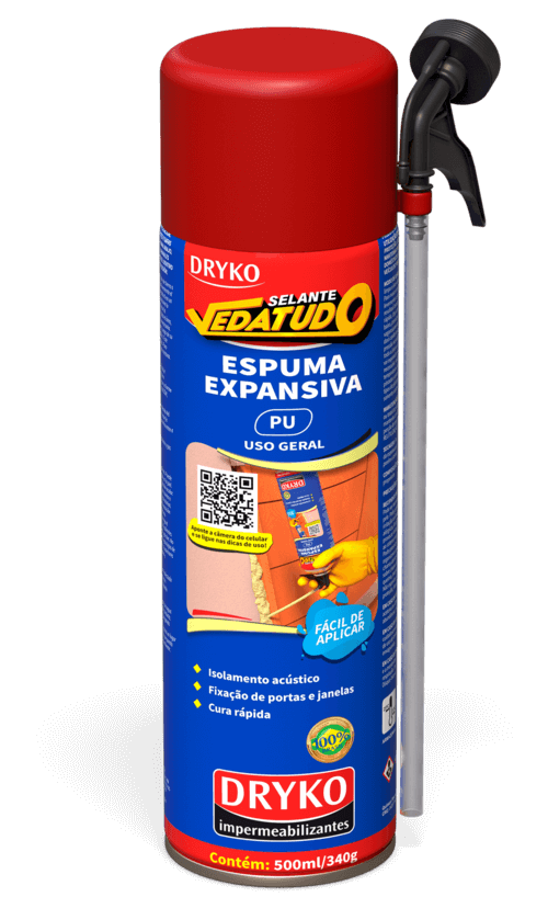 Kit 6 Unidades Espuma Expansiva Para Vedação Isolação Vedatudo 500ml Dryko - 1