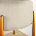Ver imagem 3 de Puff Iron Suede Bege Base Metálica Cobre - D’Rossi