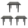 Kit 3 Mesas de Plástico Quadrada 90cm Preta Desmontável - 2