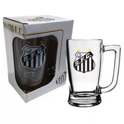 Caneca de vidro cerveja chopp festa presente time 340ml Santos - 2 Caneca de vidro cerveja chopp festa presente time 340ml Santos - 2
