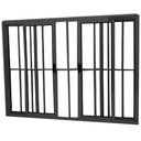 Ver imagem 1 de Janela Vitro 4 Folhas Alumínio Preto Linha Modular com Grade:100 x 100