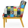 Kit 03 Poltronas Decorativa Para Sala de Estar Beatriz Patchwork - Lyam Decor - 3