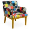 Kit 03 Poltronas Decorativa Para Sala de Estar Beatriz Patchwork - Lyam Decor - 4