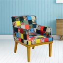 Ver imagem 2 de Kit 03 Poltronas Decorativa Para Sala de Estar Beatriz Patchwork - Lyam Decor