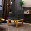 Ver imagem 2 de Poltrona Decorativa Para Sala de Estar Beatriz Linho Chumbo - Lyam Decor