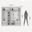Ver imagem 7 de Guarda Roupa Casal 2 Portas de Correr com Espelho Gavino 238cm Branco