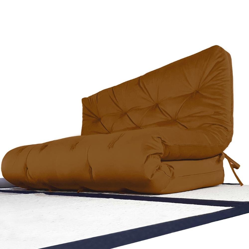 Colchão Futon Casal Dobrável Sofa Cama Caramelo