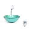 Combo 3 em 1 Cuba de Vidro Redonda 31cm Florença + Torneira Algarve + Válvula Beirute Verde - 1