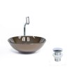 Combo 3 em 1 Cuba de Vidro Redonda 31cm Florença + Torneira Algarve + Válvula Beirute Marrom - 1