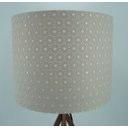 Ver imagem 2 de Abajur Base Madeira Cobre e Cúpula Tecido Rendado Bege