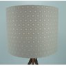 Abajur Base Madeira Cobre e Cúpula Tecido Rendado Bege - 2