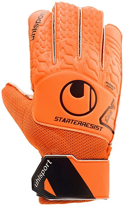 LUVA GOLEIRO UHLSPORT - PALMA SOCIETY STARTER RESIST - LARANJA/PRETO/BRANCO - 1