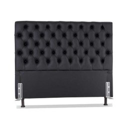 Cabeceira De Cama Box Casal 138cm Versalite Courino Facto Preto. - 1