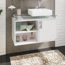 Ver imagem 1 de Gabinete De Banheiro 100% Mdf Braga 80 Cm Sobrepor - Mgm