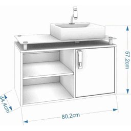Gabinete De Banheiro 100% Mdf Braga 80 Cm Sobrepor - Mgm - 6 Gabinete De Banheiro 100% Mdf Braga 80 Cm Sobrepor - Mgm - 6