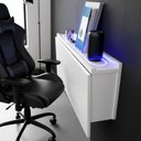 Ver imagem 5 de Escrivaninha Mesa Dobrável com Nichos com LED Neon 78,5cm Branco