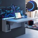 Ver imagem 4 de Escrivaninha Mesa Dobrável com Nichos com LED Neon 78,5cm Branco