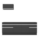 Ver imagem 7 de Armário de Cozinha Compacta 220cm com Rodapé Veneza Multimóveis V2109 Preto/Branco