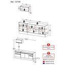 Ver imagem 5 de Armário de Cozinha Compacta 220cm com Rodapé Veneza Multimóveis V2109 Preto/Branco
