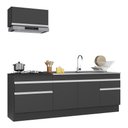 Ver imagem 1 de Armário de Cozinha Compacta 220cm com Rodapé Veneza Multimóveis V2109 Preto/Branco