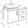Gabinete De Banheiro 100% Mdf Evora 80 Cm Sobrepor - Mgm - 6