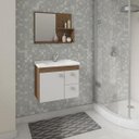 Ver imagem 1 de Gabinete De Banheiro 100% Mdf Hortencia 55 Cm Com Espelho - Mgm