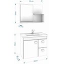 Ver imagem 2 de Gabinete Hortência Toucador de Banheiro C/ Cuba e Espelheira Branco e Café MGM Móveis