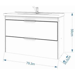 Gabinete de Banheiro 100% Mdf Lavanda 79 Cm Frente Vidro - Mgm - 8