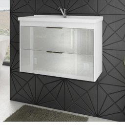 Gabinete de Banheiro 100% Mdf Lavanda 79 Cm Frente Vidro - Mgm - 1