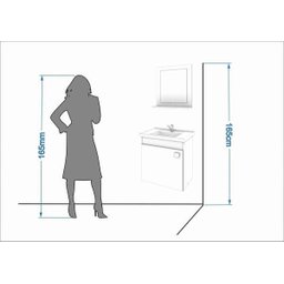 Gabinete de Banheiro 100% MDF Iris 44cm com Espelho - Mgm - 8 Gabinete de Banheiro 100% MDF Iris 44cm com Espelho - Mgm - 8
