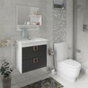 Ver imagem 1 de Gabinete De Banheiro 100% Mdf Lirio 59 Cm Com Espelho Mgm