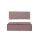 Ver imagem 1 de Kit Cabeceira e Calçadeira Vitoria 100 cm Suede Rosê