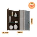 Ver imagem 6 de Armario para Banheiro com Espelho 60cm Jasmim MGM Café